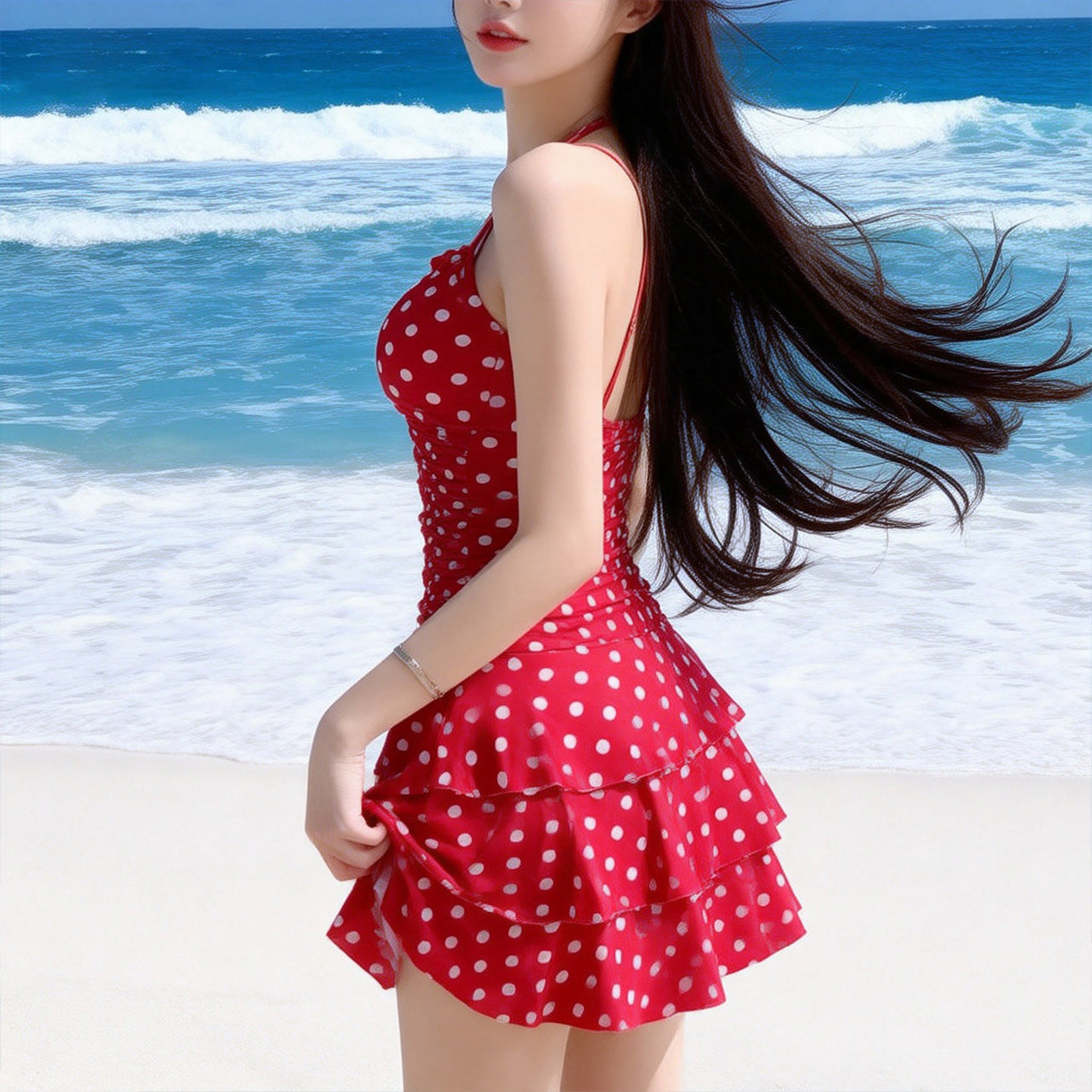 Women's Retro Polka-Dot One-Piece Swimsuit