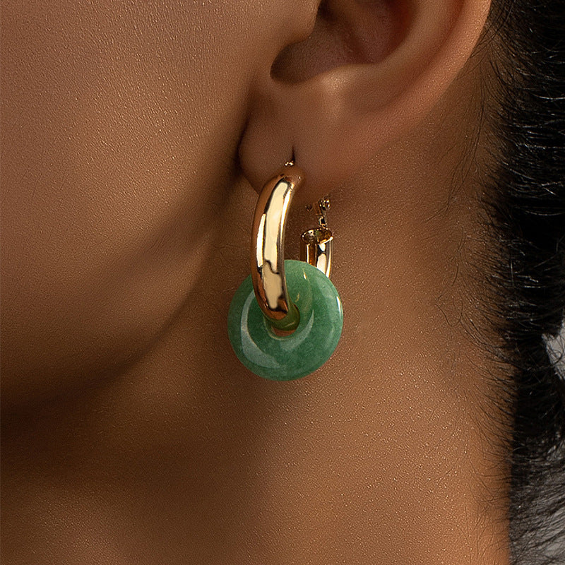 Exaggerated Gold-Plated Metal Earrings For Women