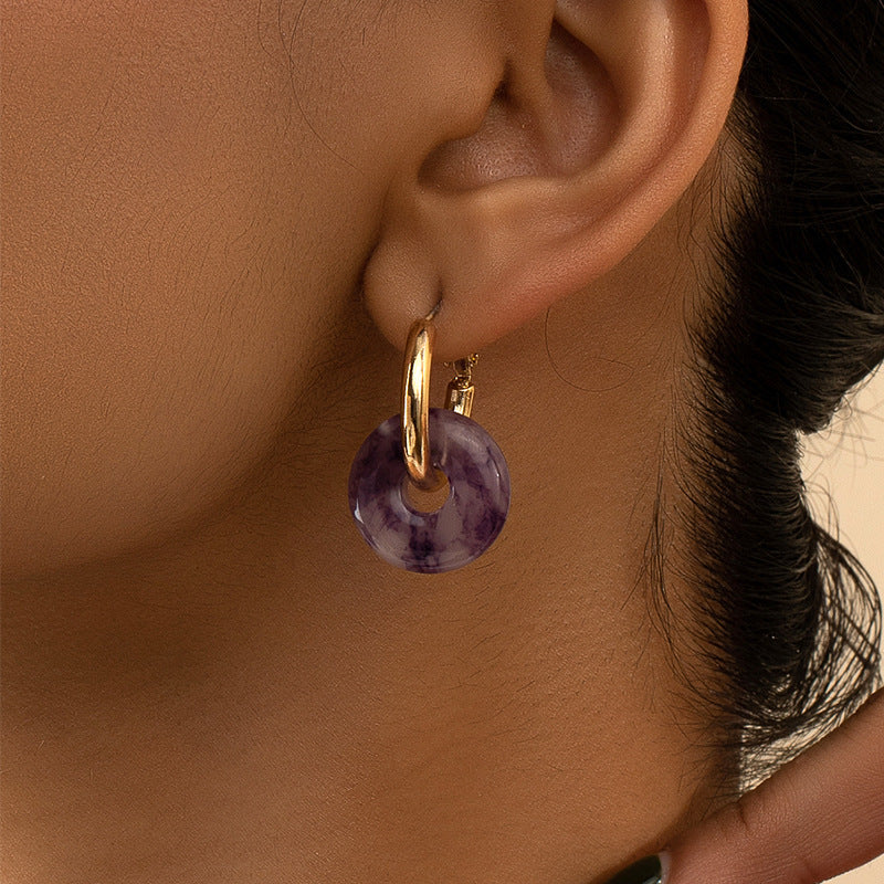 Exaggerated Gold-Plated Metal Earrings For Women