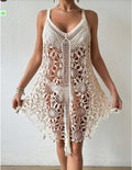 Fashionable Crochet Hollow-Out Beach Dress For Women