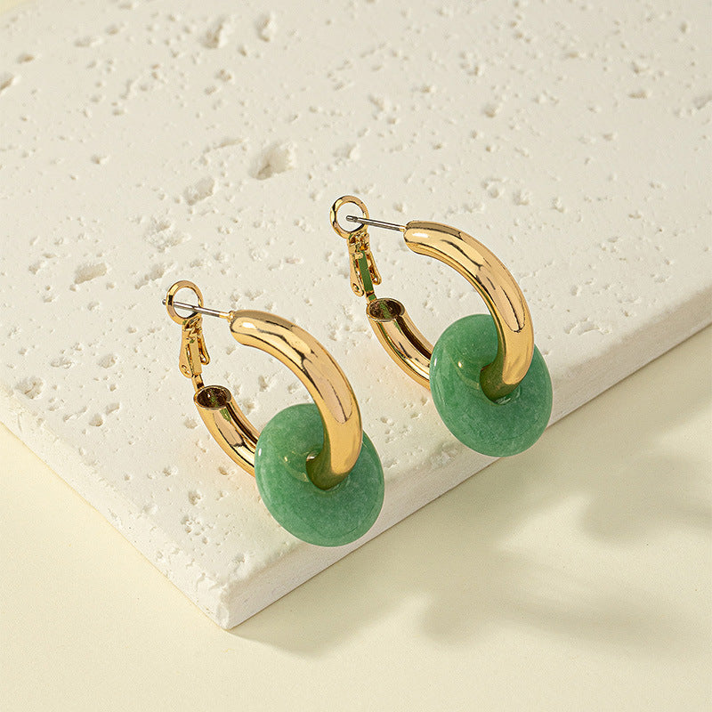 Exaggerated Gold-Plated Metal Earrings For Women